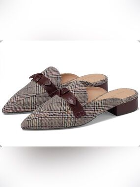 Cole Haan Plaid Pointed Toe Mule Loafers – Size 38.5 – Like New